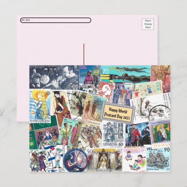 Feliz Dia Mundial do Cartão Postal - Cartaz com Pe (Frente/Verso)