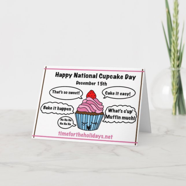 Feliz Dia Nacional do Cupcake - Cartão de Receita  (Frente)