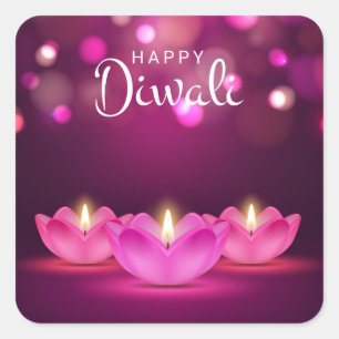 Feliz Diwali Adesivo Quadrado
