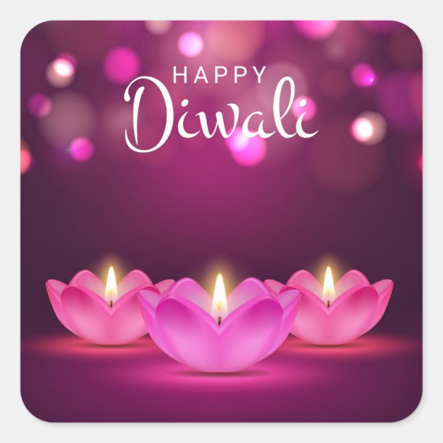 Feliz Diwali   Adesivo Quadrado (Frente)