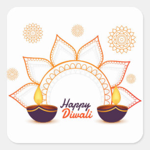 Feliz Diwali Adesivo Quadrado