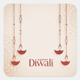 Feliz Diwali Adesivo Quadrado