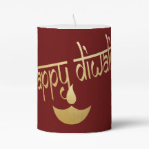 Feliz Diwali Dourado E Vermelho