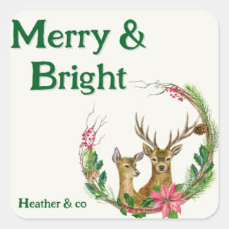 Feliz e belo adesivo de renas