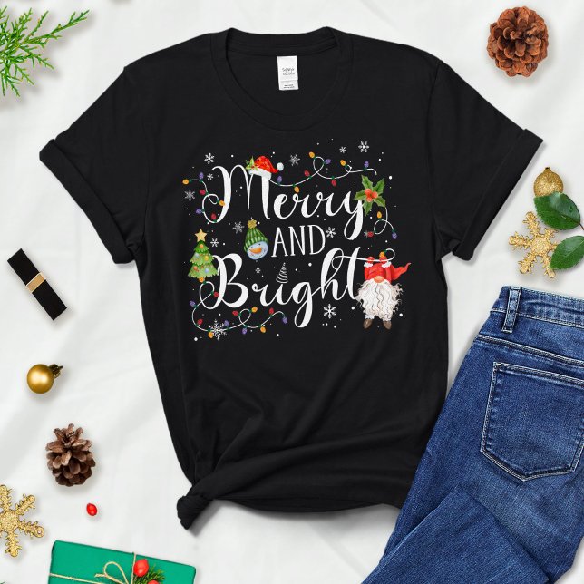 Feliz e Brilho, Camisa de Natal feminina, Feliz (Criador carregado)