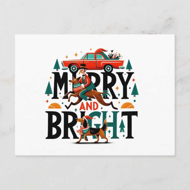 Feliz e Brilho, Cartões de Saudação de Natal (Frente)