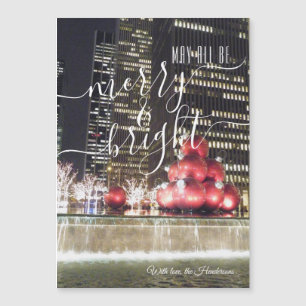 Feliz e Brilho Luzes de Natal NYC Fotografia