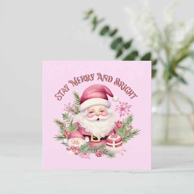 Feliz e Brilho - Papais noeis Rosa (Em pé/Frente)
