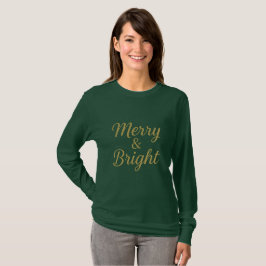 Feliz e Camisa Dourada Brilhante | Tee de Natal El