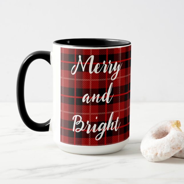 Feliz e caneca personalizada brilhante de Natal (Com Donut)
