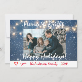 Feliz e Cartão com fotos da família de feriados fe