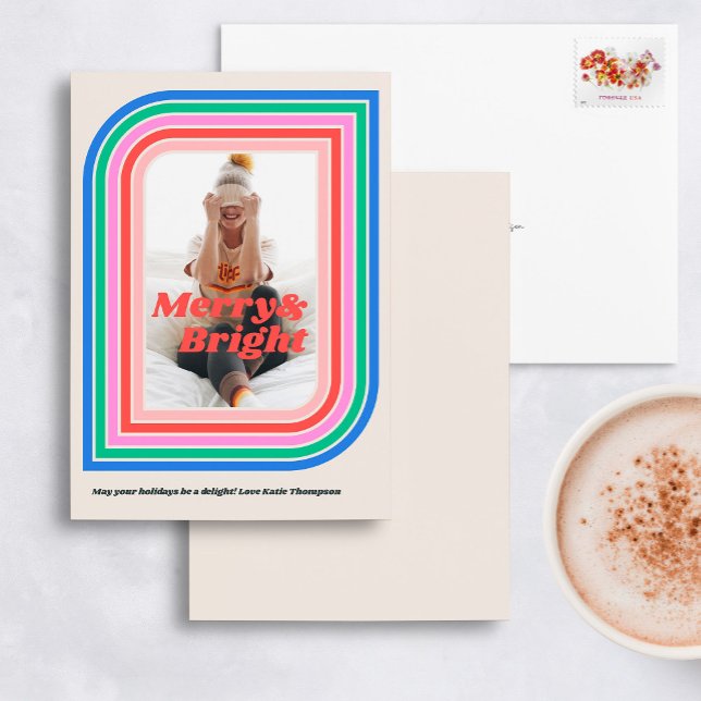 Feliz e Cartão com fotos de Feriado de Faixa Retro (Criador carregado)