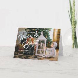 Feliz e Cartão com fotos de Natal brilhante