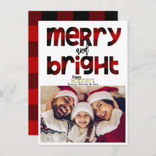 FELIZ e Cartão com fotos de Natal da família Brigh