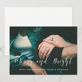 Feliz e cartão com fotos elegante de feriado