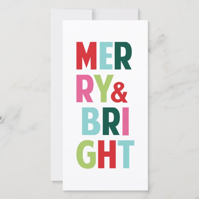 Feliz e Cartões de natal alegre e brilhante (Frente)