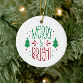 Feliz e Enfeites de natal brilhante