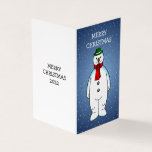 Feliz e Snowman Feliz<br><div class="desc">O boneco de neve feliz vestindo um chapéu verde e um cachecol vermelho está pronto para o Natal.</div>