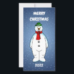 Feliz e Snowman Feliz<br><div class="desc">O boneco de neve feliz vestindo um chapéu verde e um cachecol vermelho está pronto para o Natal.</div>