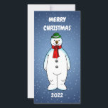 Feliz e Snowman Feliz<br><div class="desc">O boneco de neve feliz vestindo um chapéu verde e um cachecol vermelho está pronto para o Natal.</div>