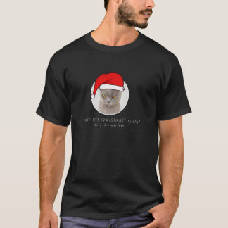 Feliz Engraçada Gato Camisa de Folga Longa