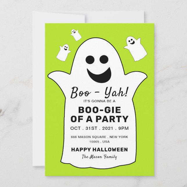 Feliz Fantasma, Festa de Halloween Verde (Frente)