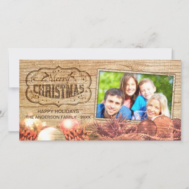 Feliz Feliz ano novo de Natal Cartão com fotos de  (Frente)