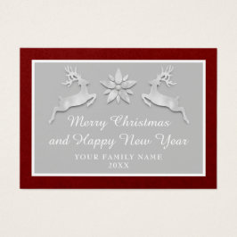 Feliz Feliz ano novo de Natal Nome Burgundy Cinza