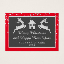 Feliz Feliz ano novo de Natal Nome Red Silver