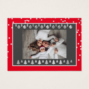 Feliz Feliz ano novo de Natal Nome Red Silver