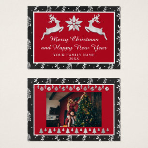 Feliz Feliz ano novo de Natal - Prata Negra