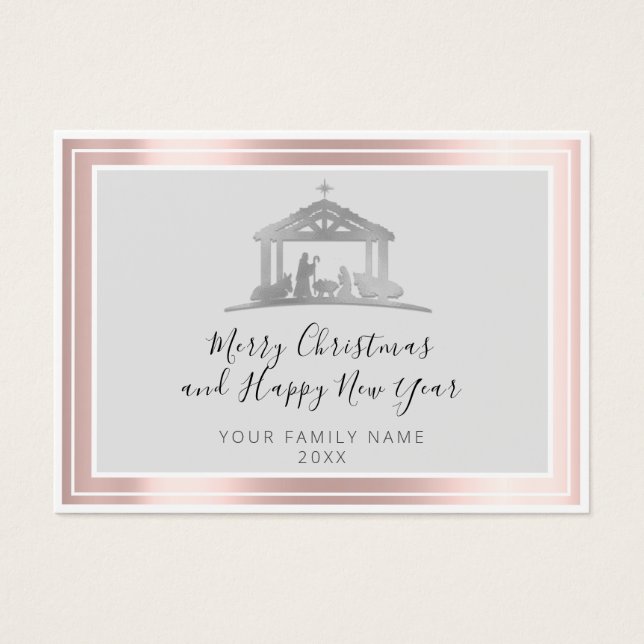 Feliz Feliz ano novo de Natal Rosa (Frente)