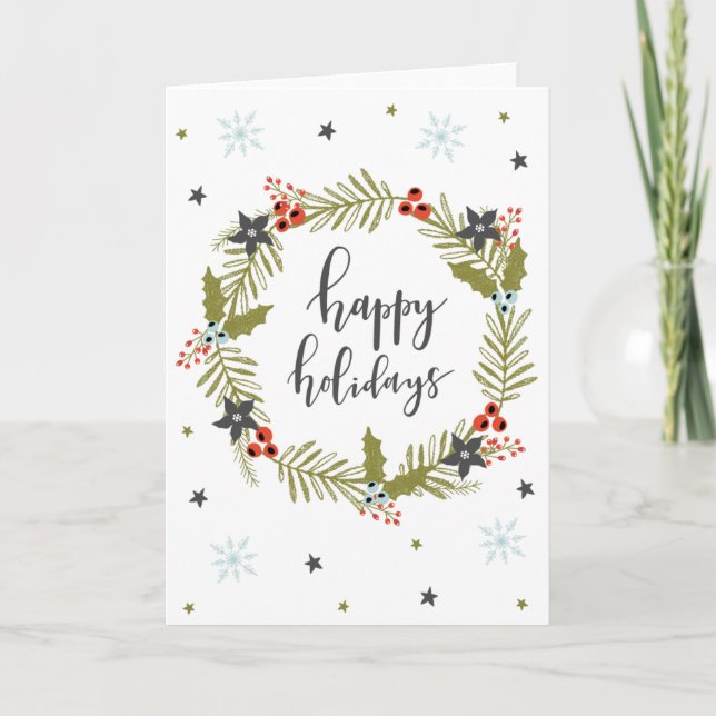 "Feliz feriado" Cartão de saudação de Natal (Frente)