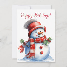 Feliz feriado Snowman Watercolor Cards