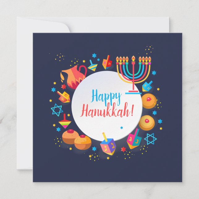 Feliz Festa de Chanucá, bela decoração (Frente)