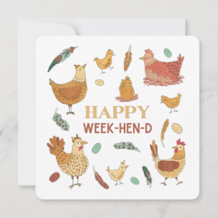 Feliz Festa de Semana Engraçada Com Galinhas Boni