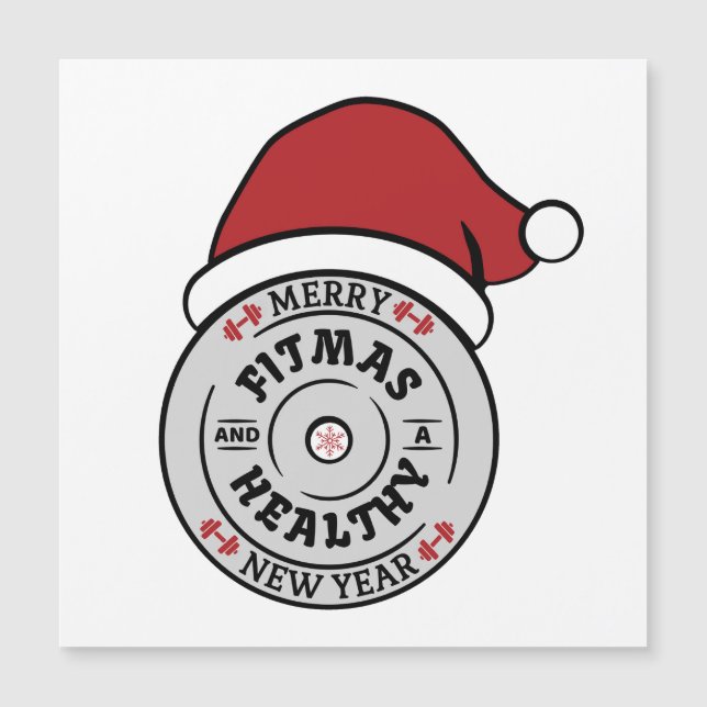 Feliz Fitmas e Cartão de Natal de Ano Novo (Frente)