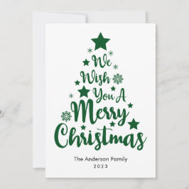 Feliz Forma De Árvore De Natal Em Cartão De Natal