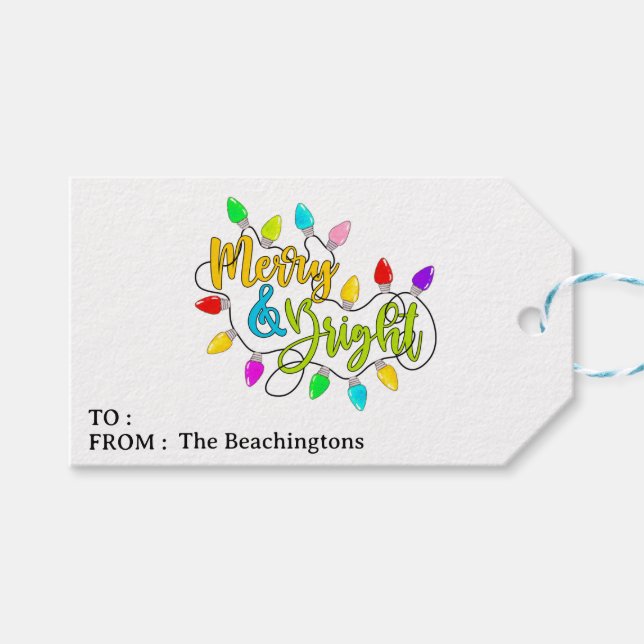 *~* Feliz FOTO Brilhante AP44 Etiqueta de presente (Frente (horizontal))