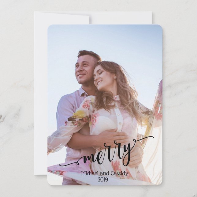 Feliz - Foto de Natal Contemporânea (Frente)