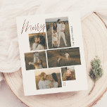 Feliz | Galeria Muro 6 Foto do Orçamento de Natal<br><div class="desc">Mostre seus momentos familiares favoritos com este cartão com fotos de Natal na moda com um layout de parede da galeria de tendências. Com seis slots de fotos em vários tamanhos, você pode misturar retratos, paisagens e fotos quadradas de cenas familiares aconchegantes, diversão de férias ou selifes festivos. A "Feliz"...</div>