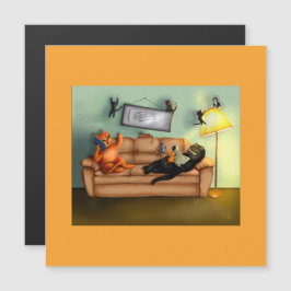 Feliz Gato da Família Engraçado e Bonito em casa