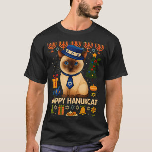Feliz Gato de Hanuka Suéter Feio Gato Chanukah Jud