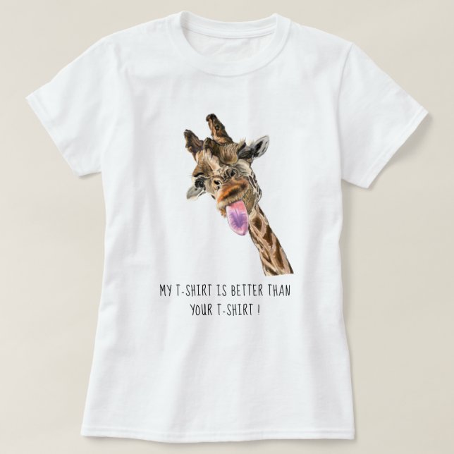 Feliz Girafa Que Espalha Uma Camisa Engraçada - Se (Frente do Design)