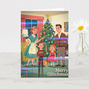 Feliz Glitchmas Cartão de Natal Férias de Tecnolo