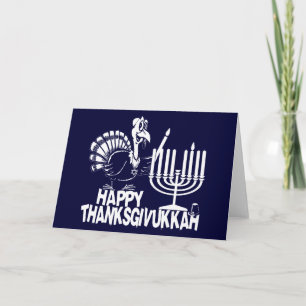 Feliz Graças à Turquia e Cartões Menorah