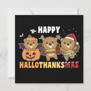 Feliz Hallothanksmas Castor Natal Castor Convite
