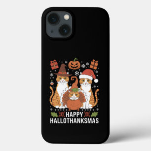 Feliz Hallothanksmas Gatos Dia das Bruxas Natal