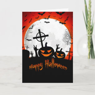 Feliz Halloween cartão de cemitério