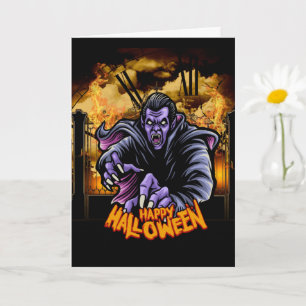 Feliz Halloween cartão de cemitério